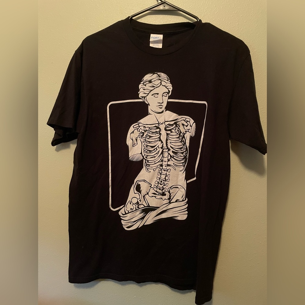 Skeleton Venus Black Graphic Art T-Shirt Medium